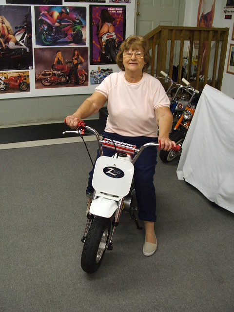 Momma Razzo Moto has got her game face on!  She'll show  those young guys how to kick it old school with some big air!
