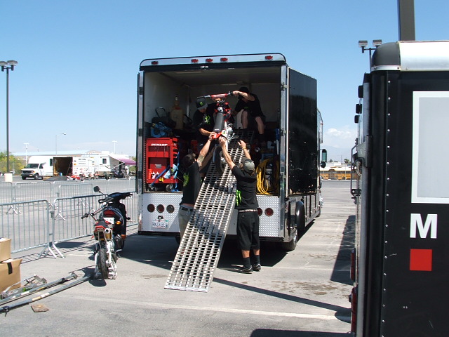 BBR boys unloading on Wednesday.
