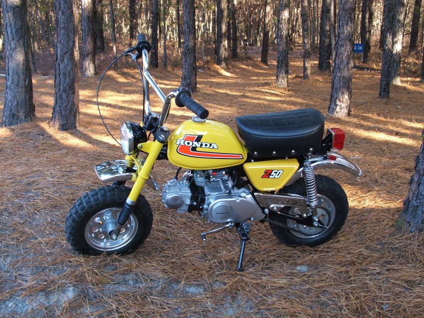 1976 Z50 Parakeet Yellow.   Mild custom, Original seat,  Rebuilt CT70 KO motor w/ Honda 17mm carb & chromed intake,  Fast50's bar kit,  Kitaco wheels. New nos fenders.  NOS side cover. NOS headlight assembly. NOS tailight assembly.   and more.
SOLD!!!  Off to a new home!
