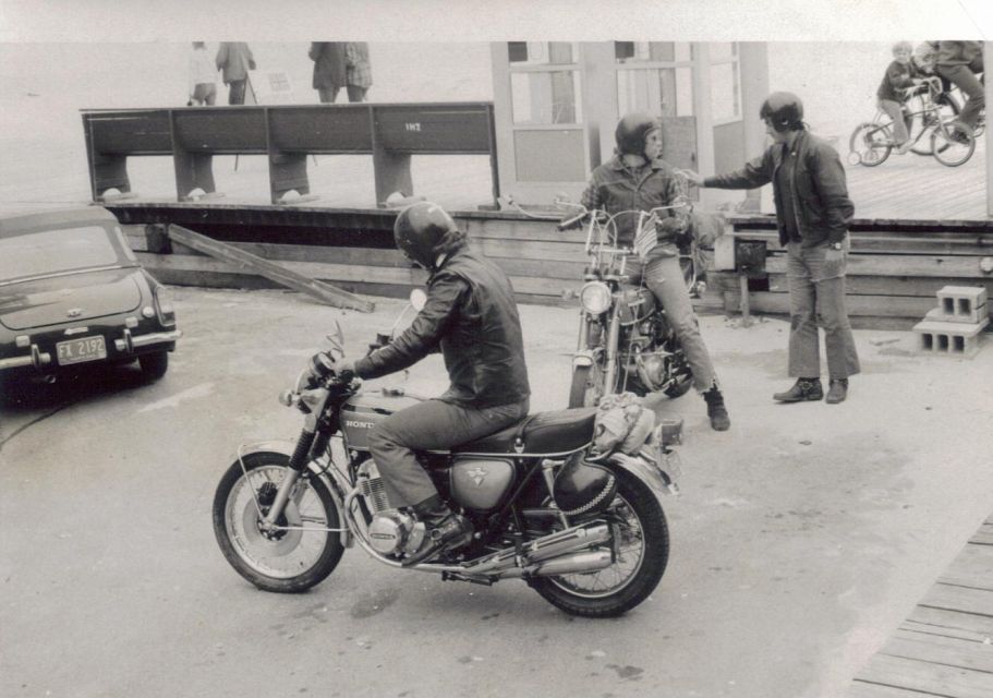 Early 70's Hondas by the boards in OCMD
